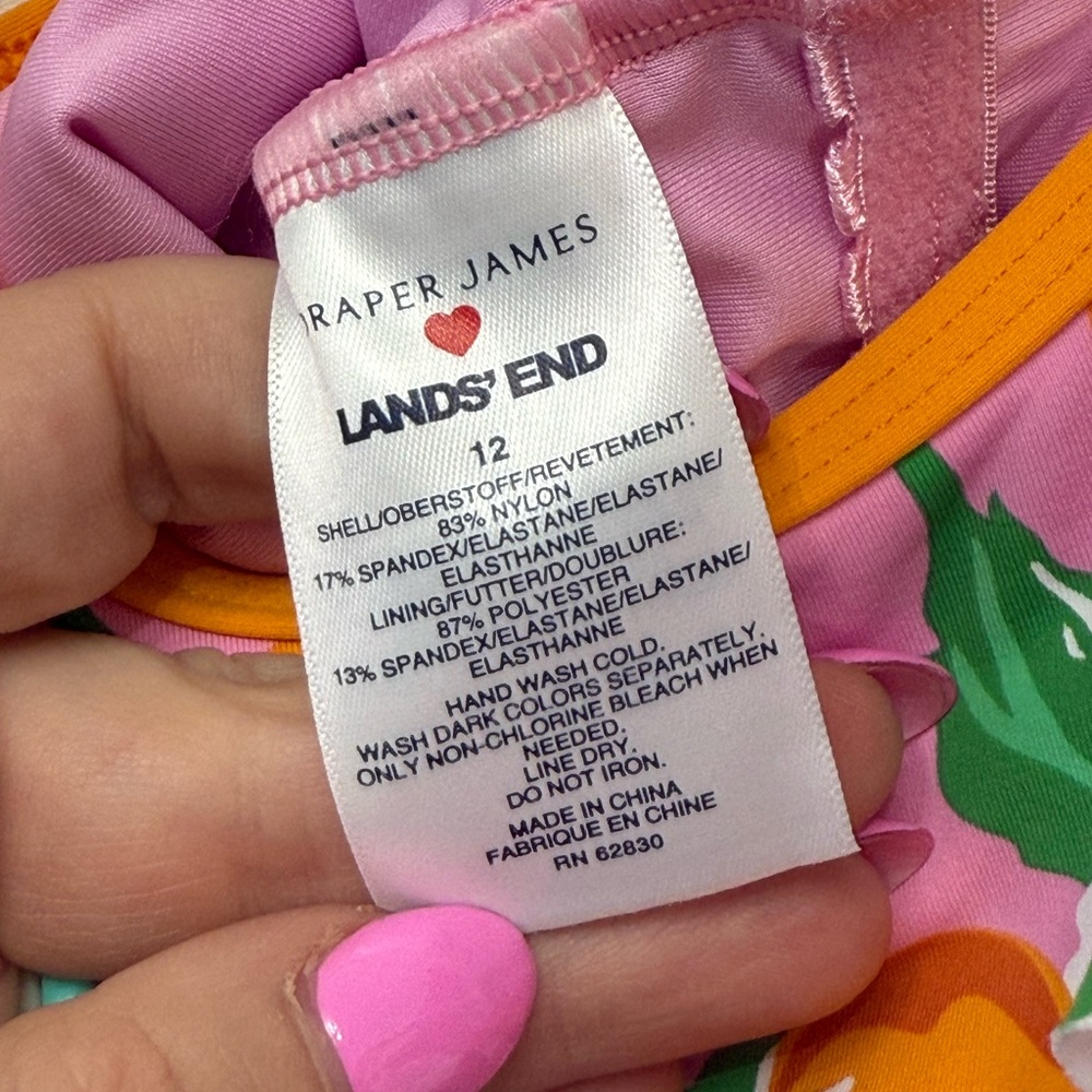 Lands End Draper James Girls One Piece Swimsuit - Picture 8 of 8